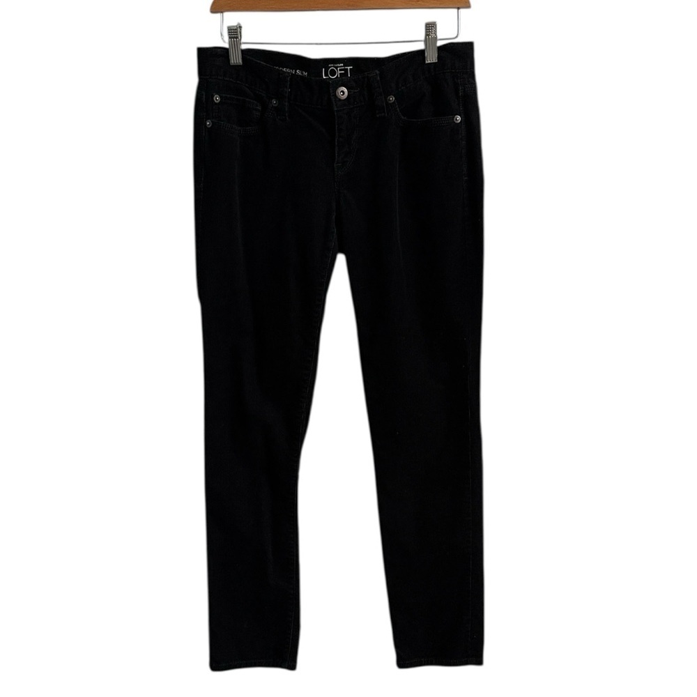 Ann Taylor Loft Modern Slim Black Corduroy Jeans Size 4P